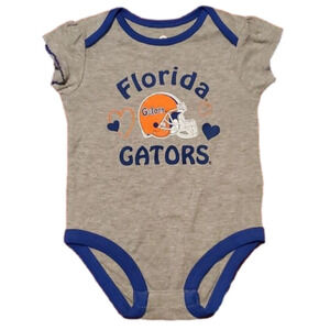 NWOT Team Athletics Infant Girl Gators Ruffle Onesie Size 6-9M